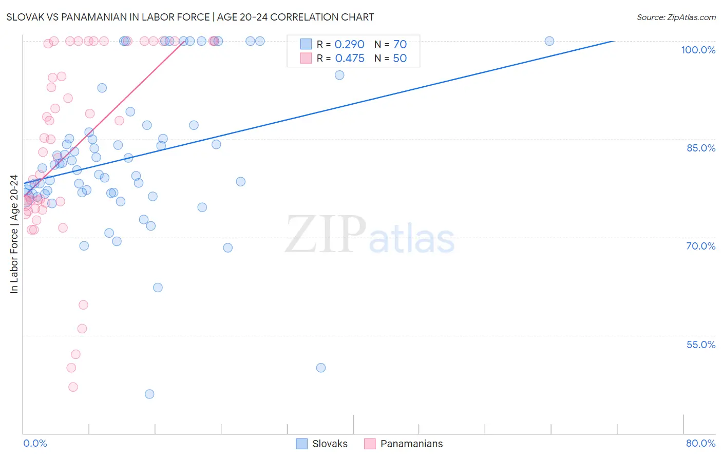 Slovak vs Panamanian In Labor Force | Age 20-24