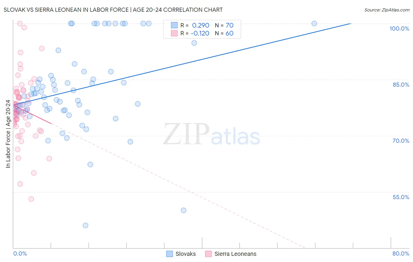 Slovak vs Sierra Leonean In Labor Force | Age 20-24