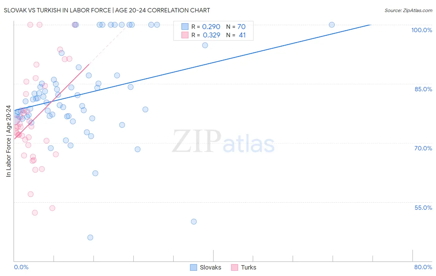 Slovak vs Turkish In Labor Force | Age 20-24
