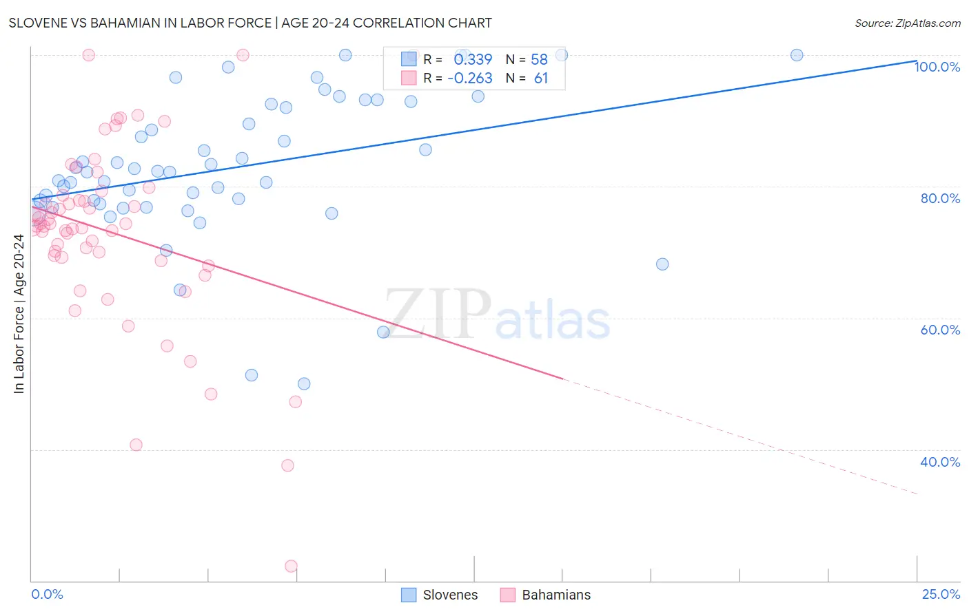 Slovene vs Bahamian In Labor Force | Age 20-24