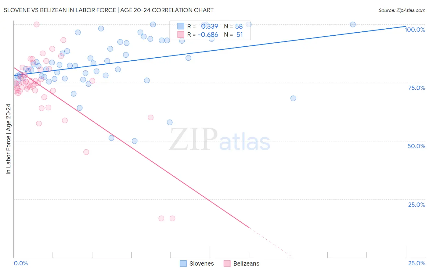 Slovene vs Belizean In Labor Force | Age 20-24