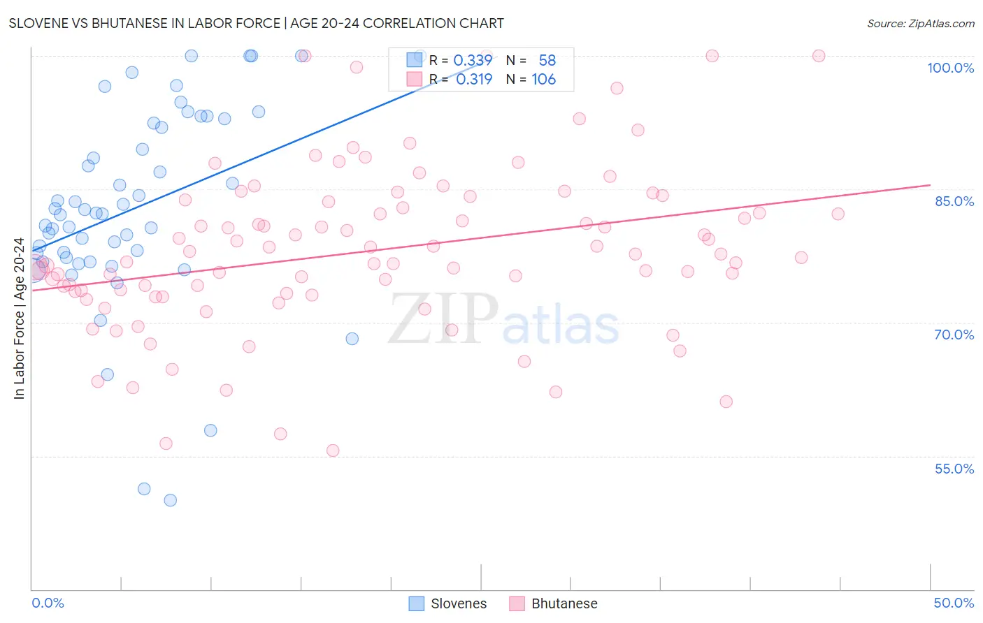 Slovene vs Bhutanese In Labor Force | Age 20-24