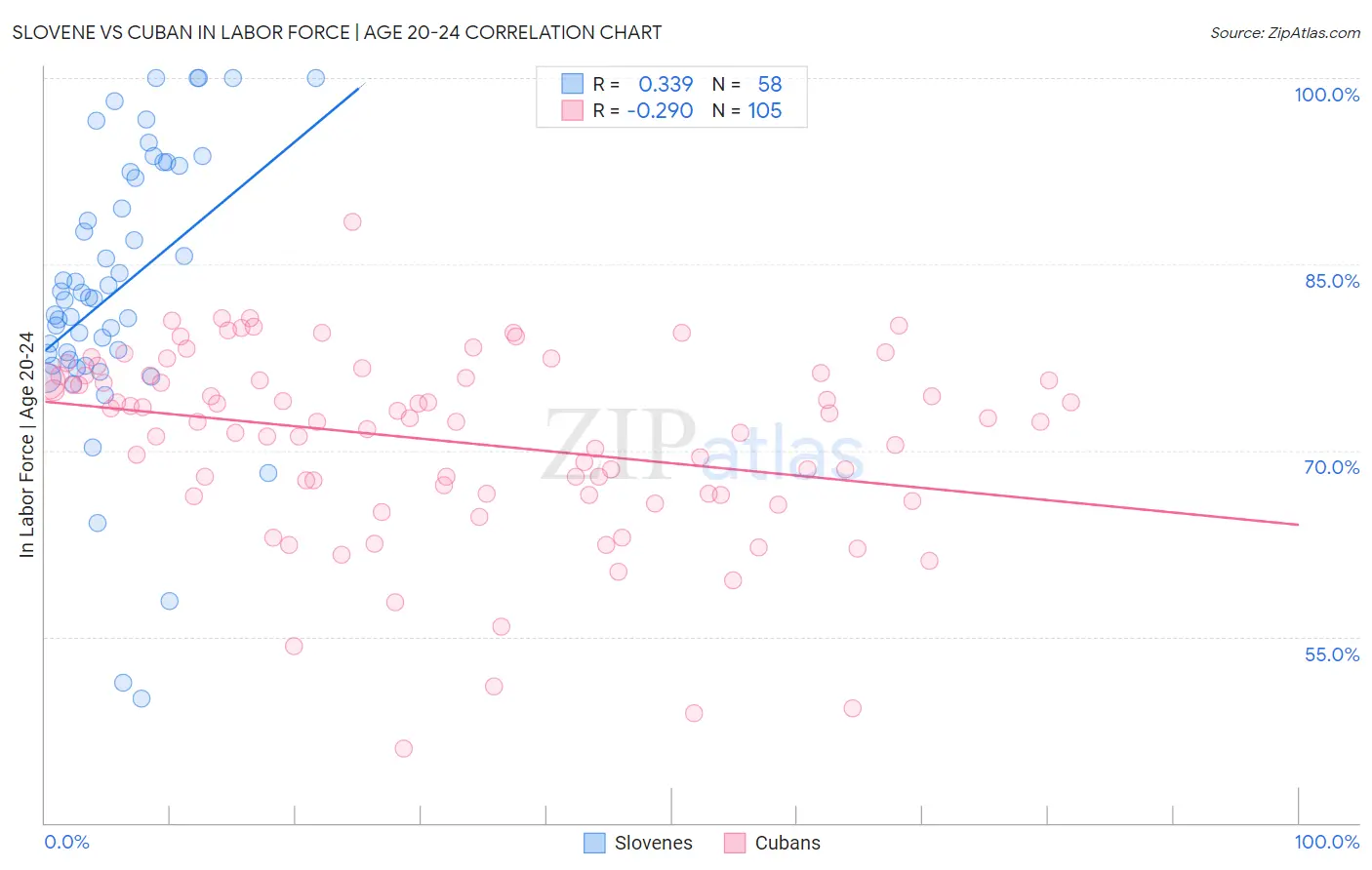 Slovene vs Cuban In Labor Force | Age 20-24