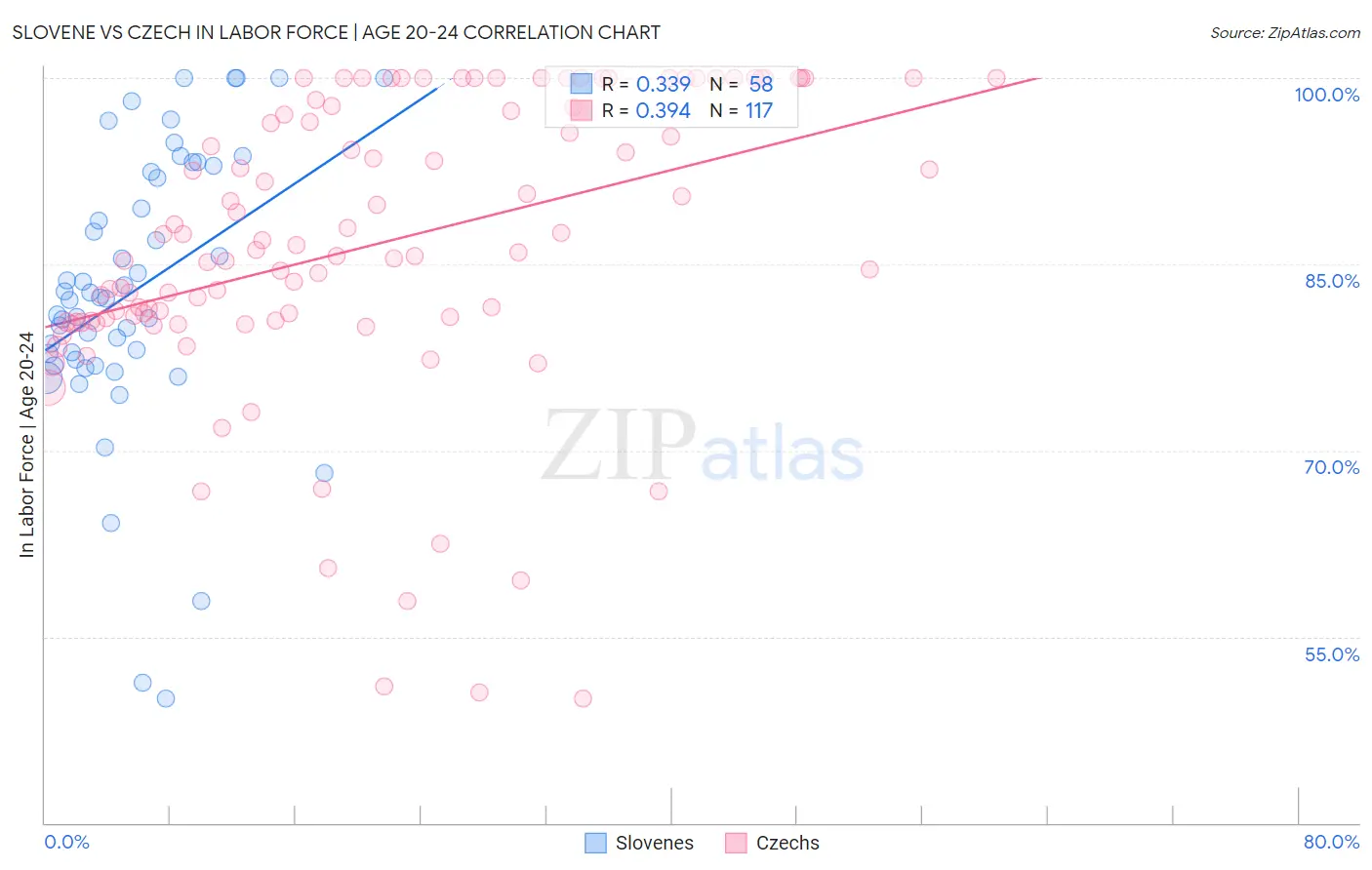 Slovene vs Czech In Labor Force | Age 20-24