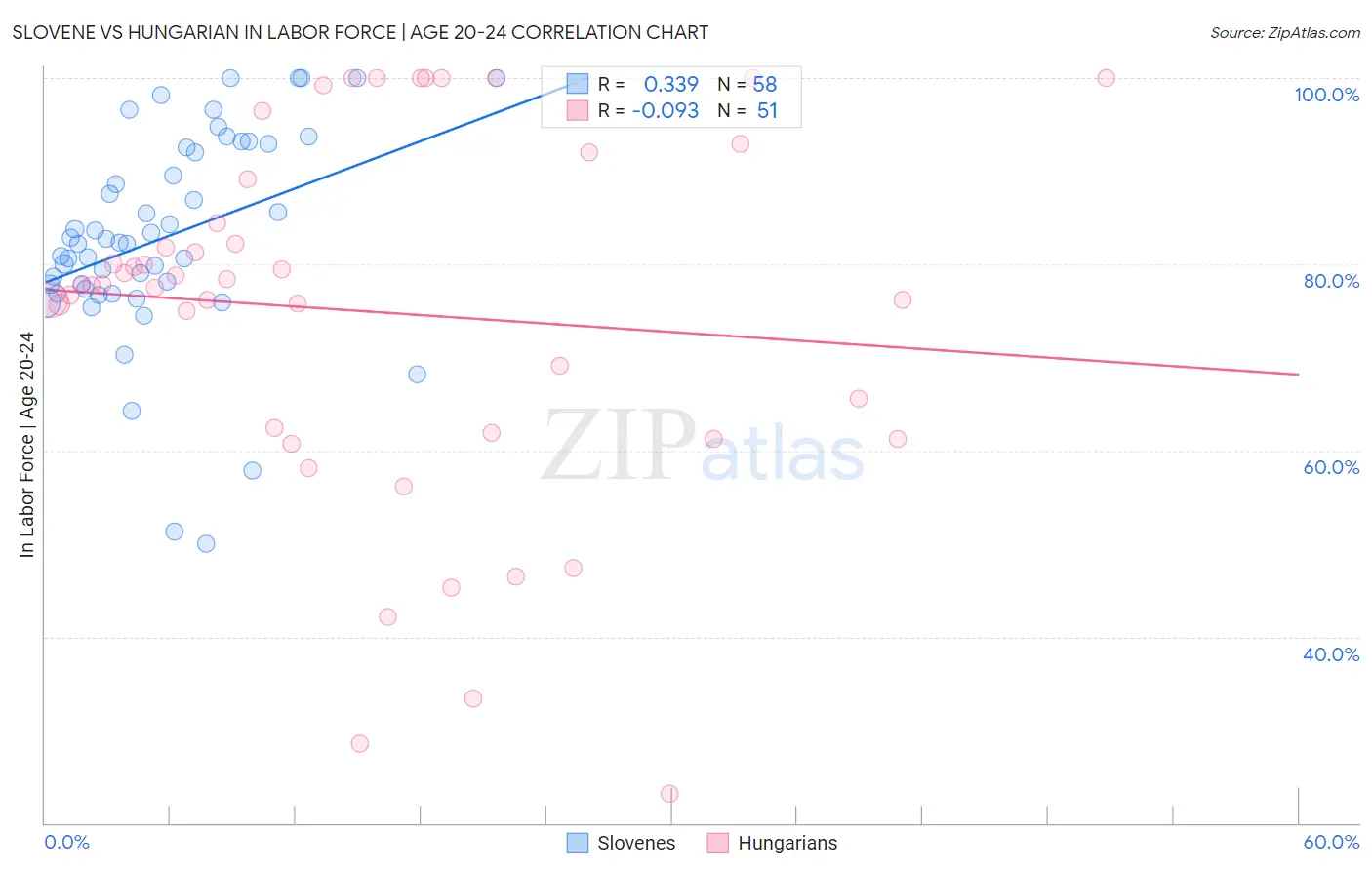 Slovene vs Hungarian In Labor Force | Age 20-24