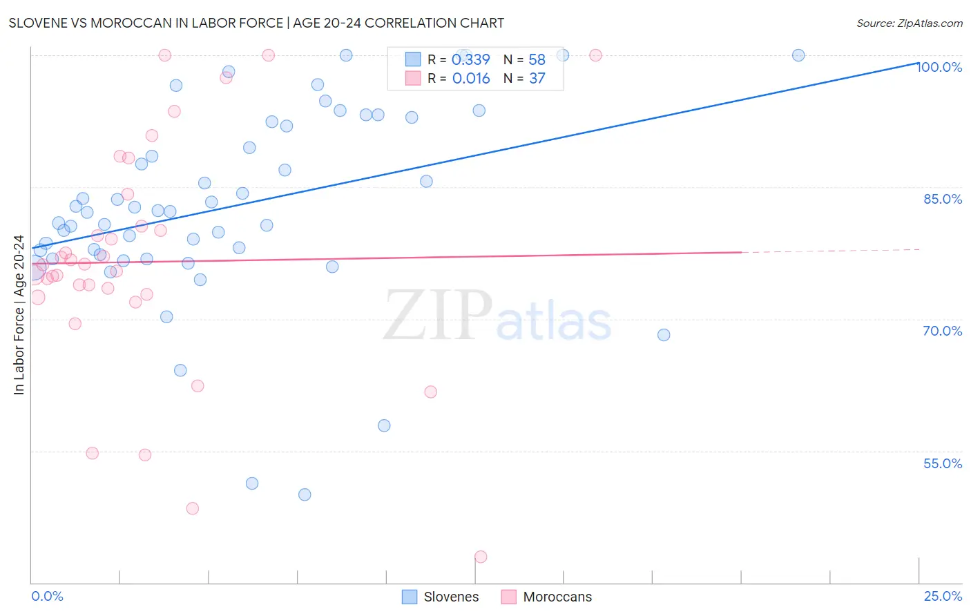 Slovene vs Moroccan In Labor Force | Age 20-24