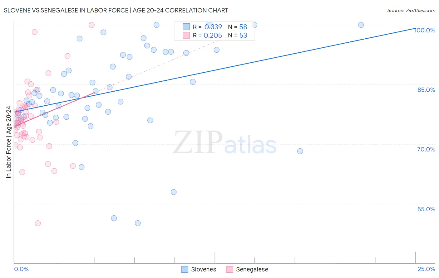 Slovene vs Senegalese In Labor Force | Age 20-24