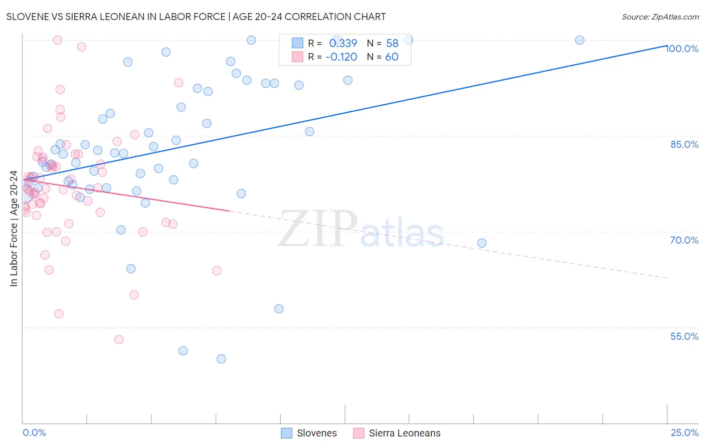 Slovene vs Sierra Leonean In Labor Force | Age 20-24