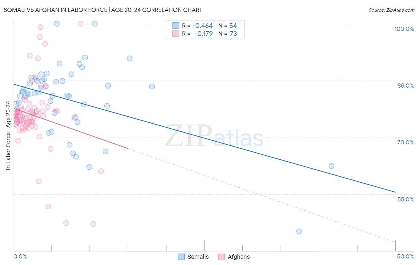 Somali vs Afghan In Labor Force | Age 20-24
