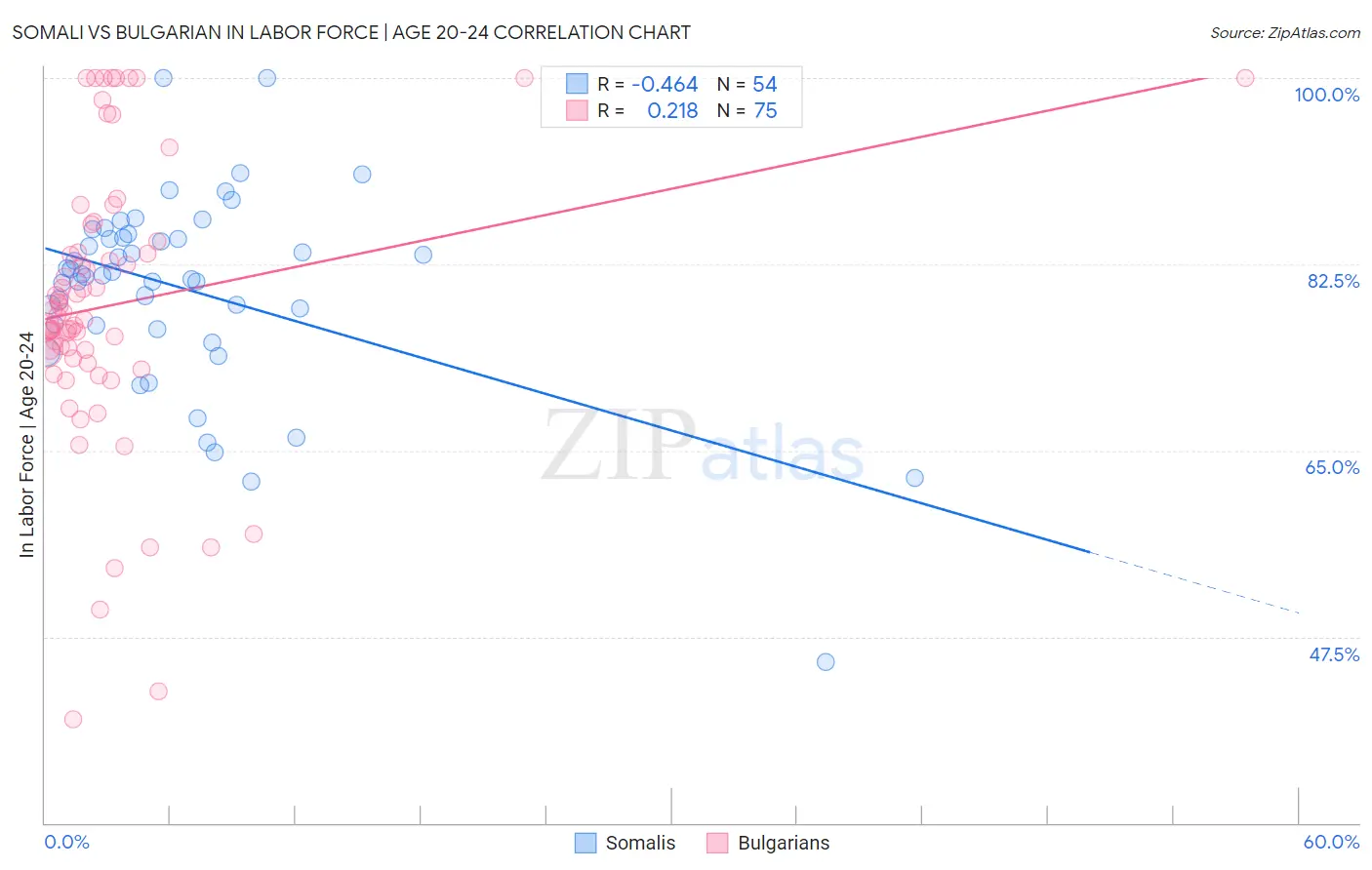 Somali vs Bulgarian In Labor Force | Age 20-24