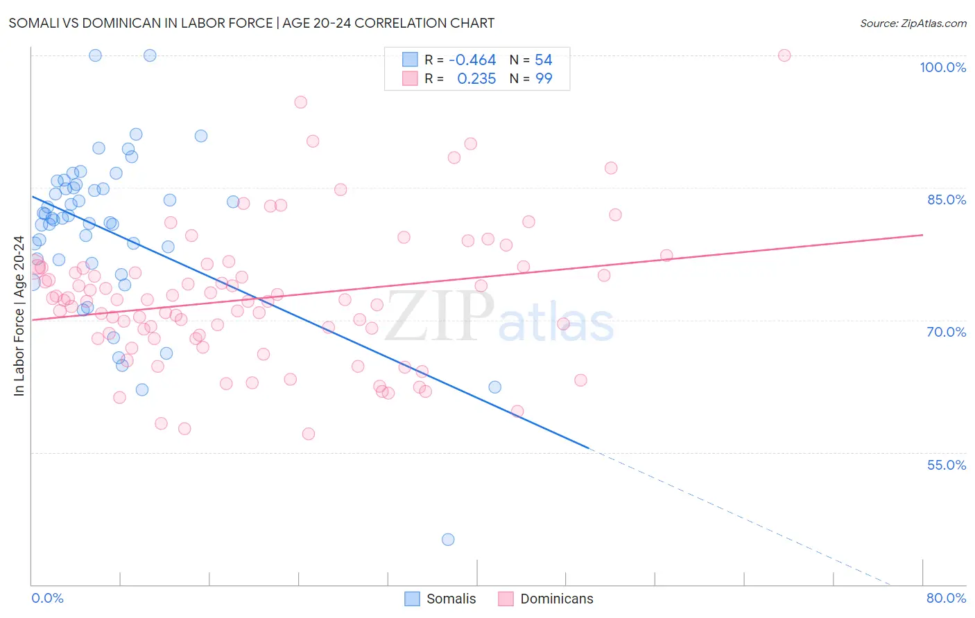 Somali vs Dominican In Labor Force | Age 20-24