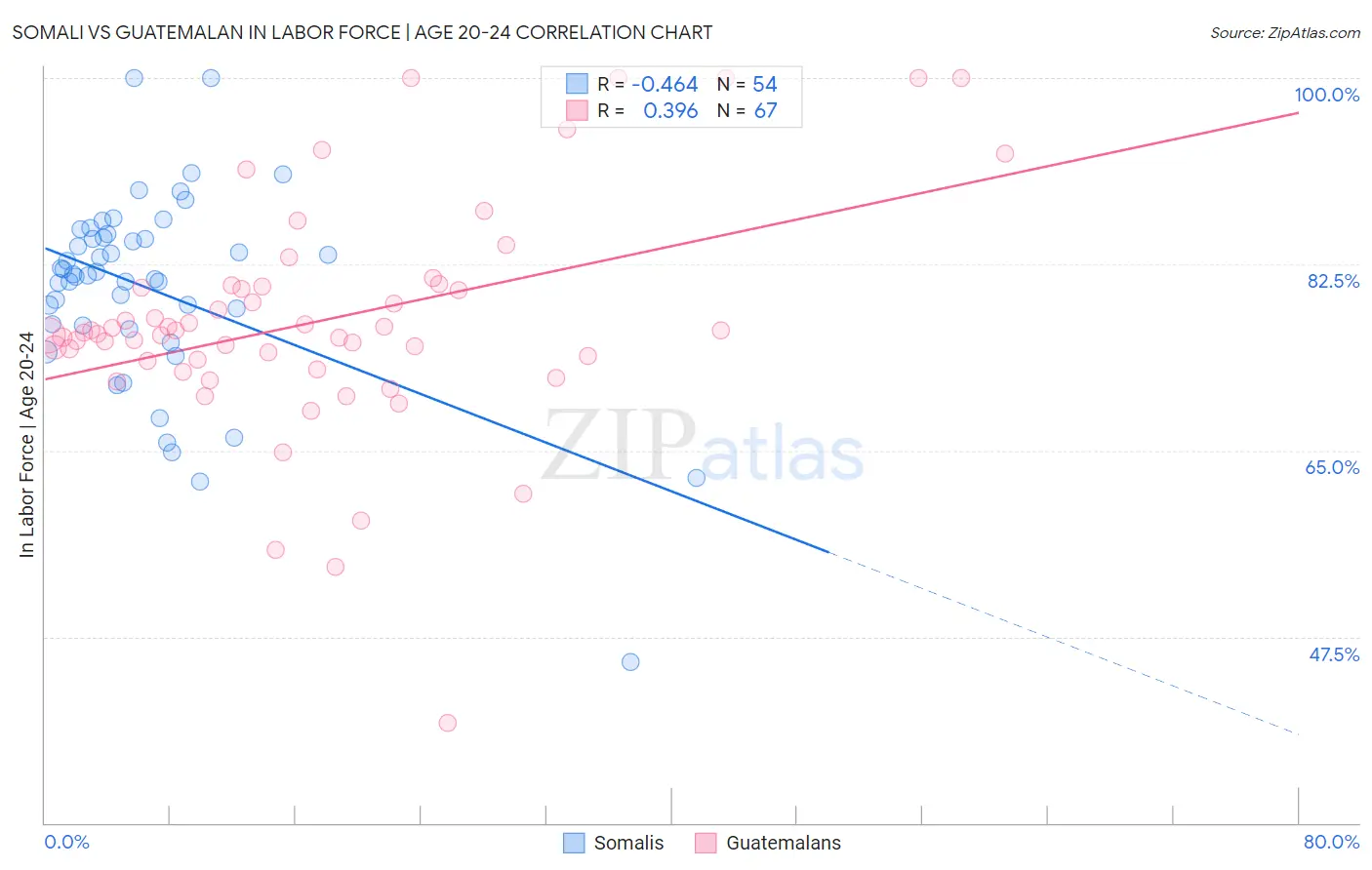 Somali vs Guatemalan In Labor Force | Age 20-24