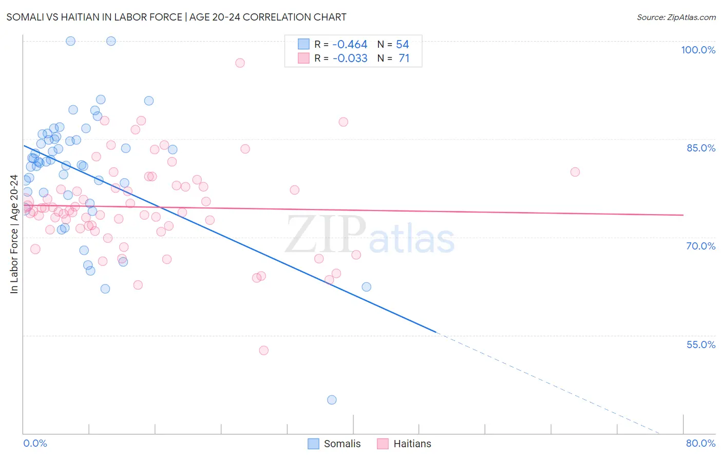 Somali vs Haitian In Labor Force | Age 20-24