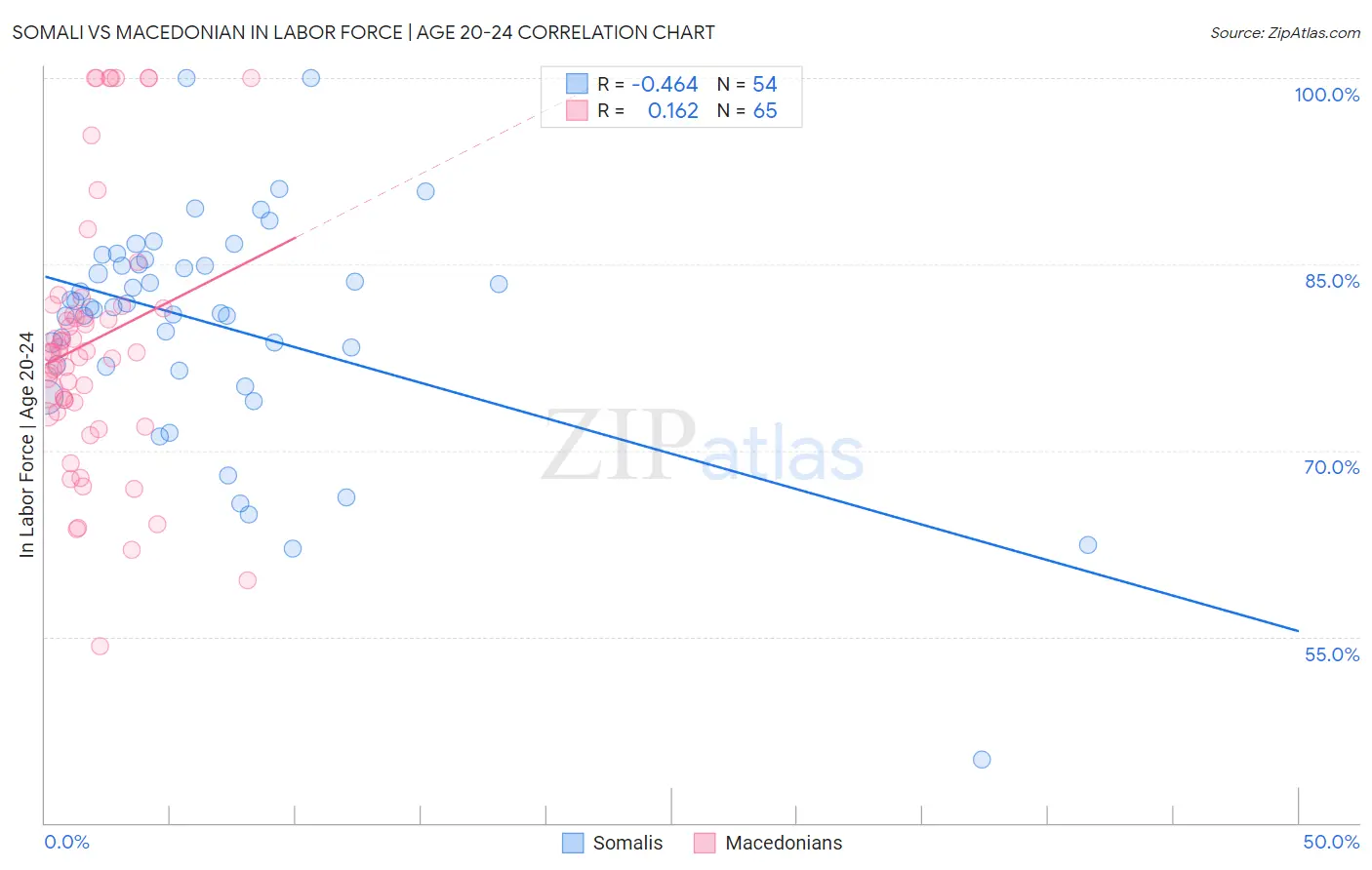 Somali vs Macedonian In Labor Force | Age 20-24