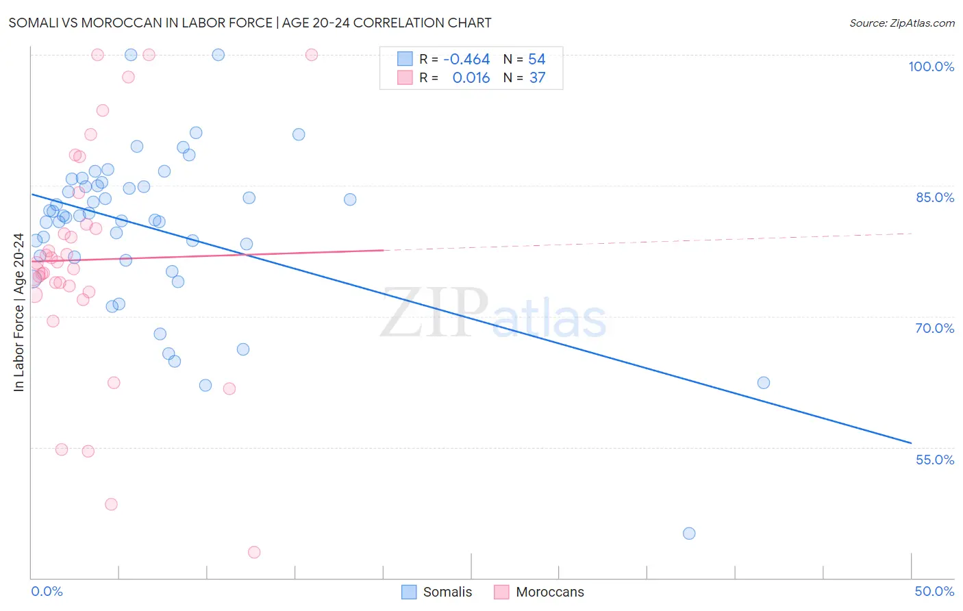 Somali vs Moroccan In Labor Force | Age 20-24