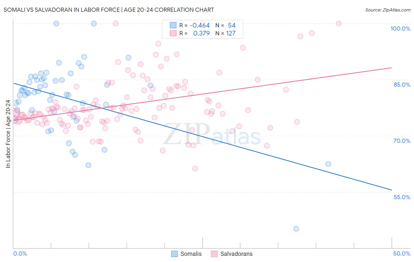 Somali vs Salvadoran In Labor Force | Age 20-24