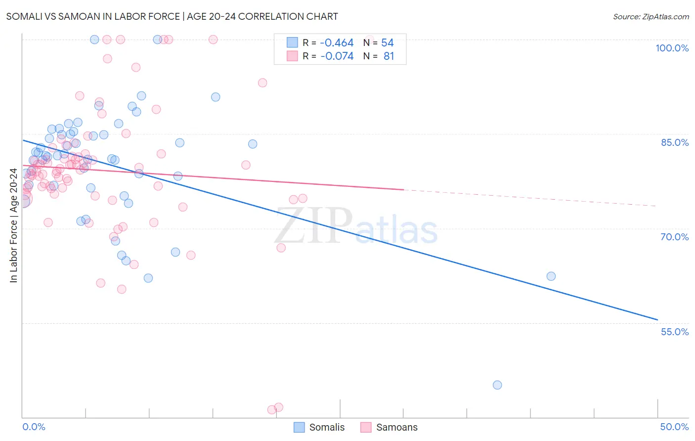 Somali vs Samoan In Labor Force | Age 20-24