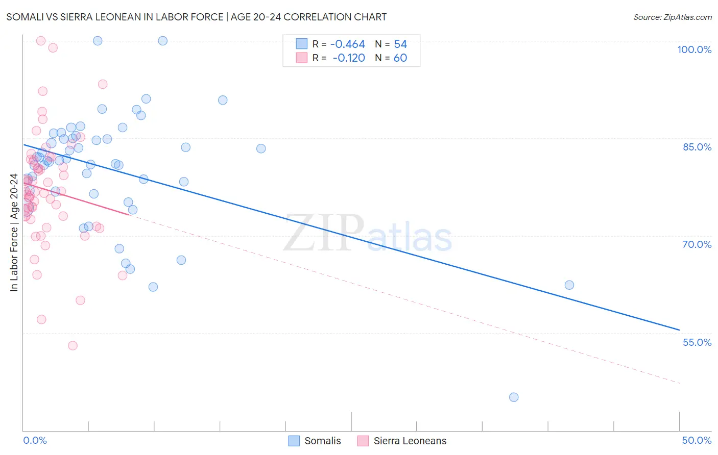 Somali vs Sierra Leonean In Labor Force | Age 20-24