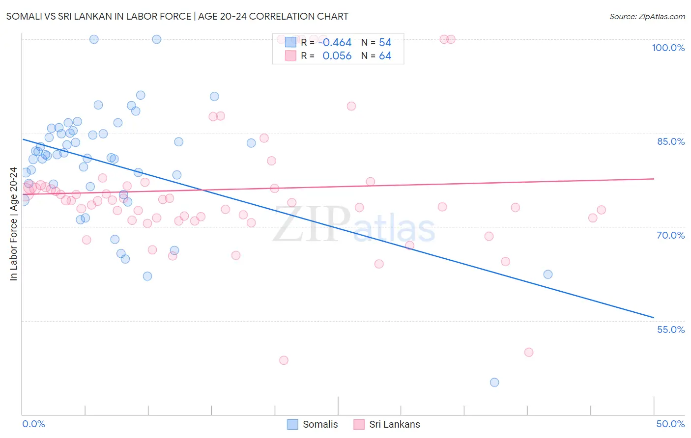 Somali vs Sri Lankan In Labor Force | Age 20-24