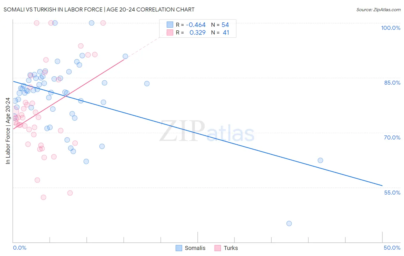 Somali vs Turkish In Labor Force | Age 20-24