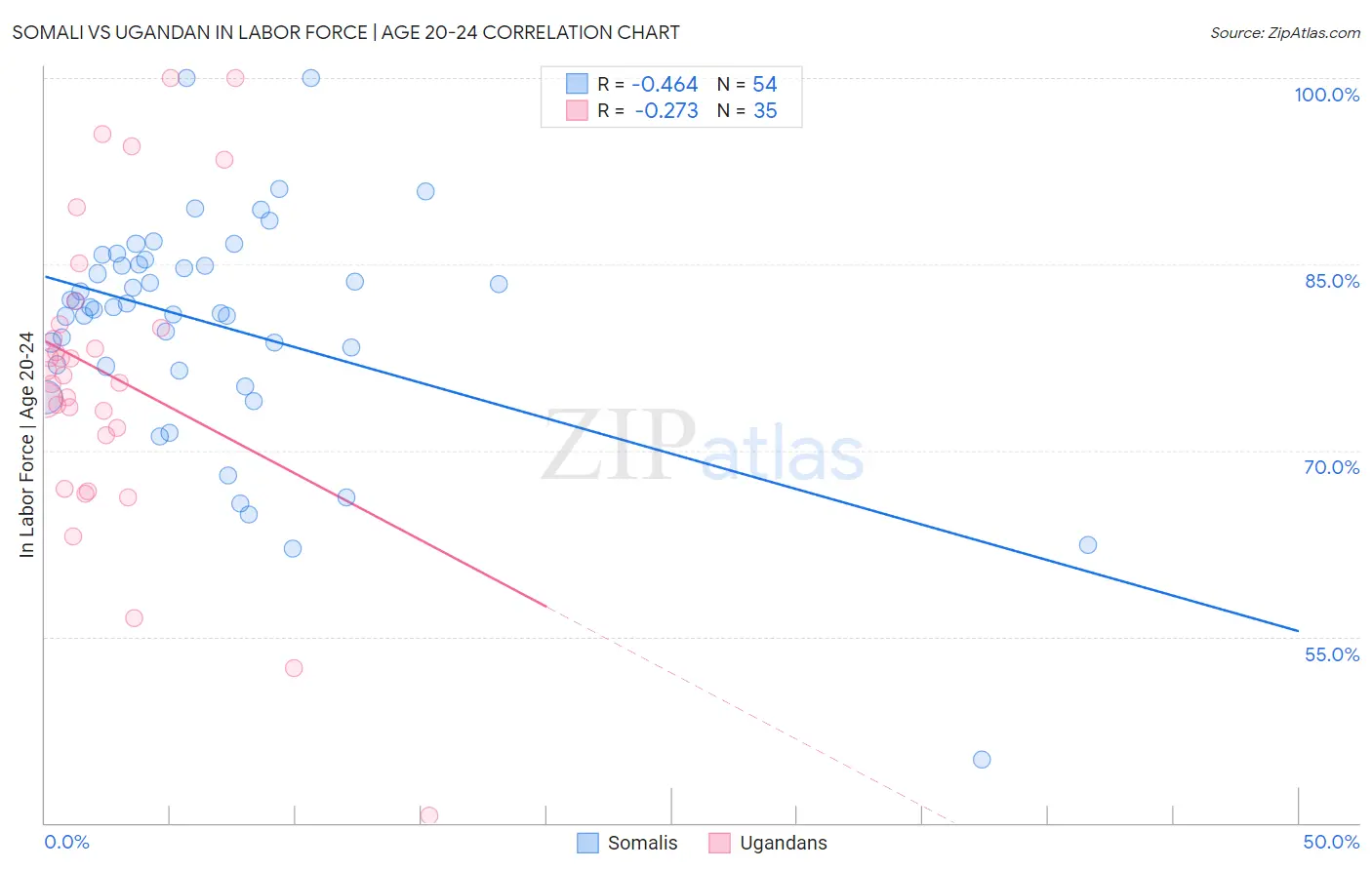 Somali vs Ugandan In Labor Force | Age 20-24