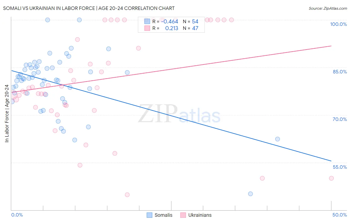 Somali vs Ukrainian In Labor Force | Age 20-24