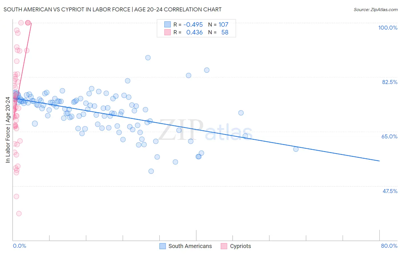 South American vs Cypriot In Labor Force | Age 20-24