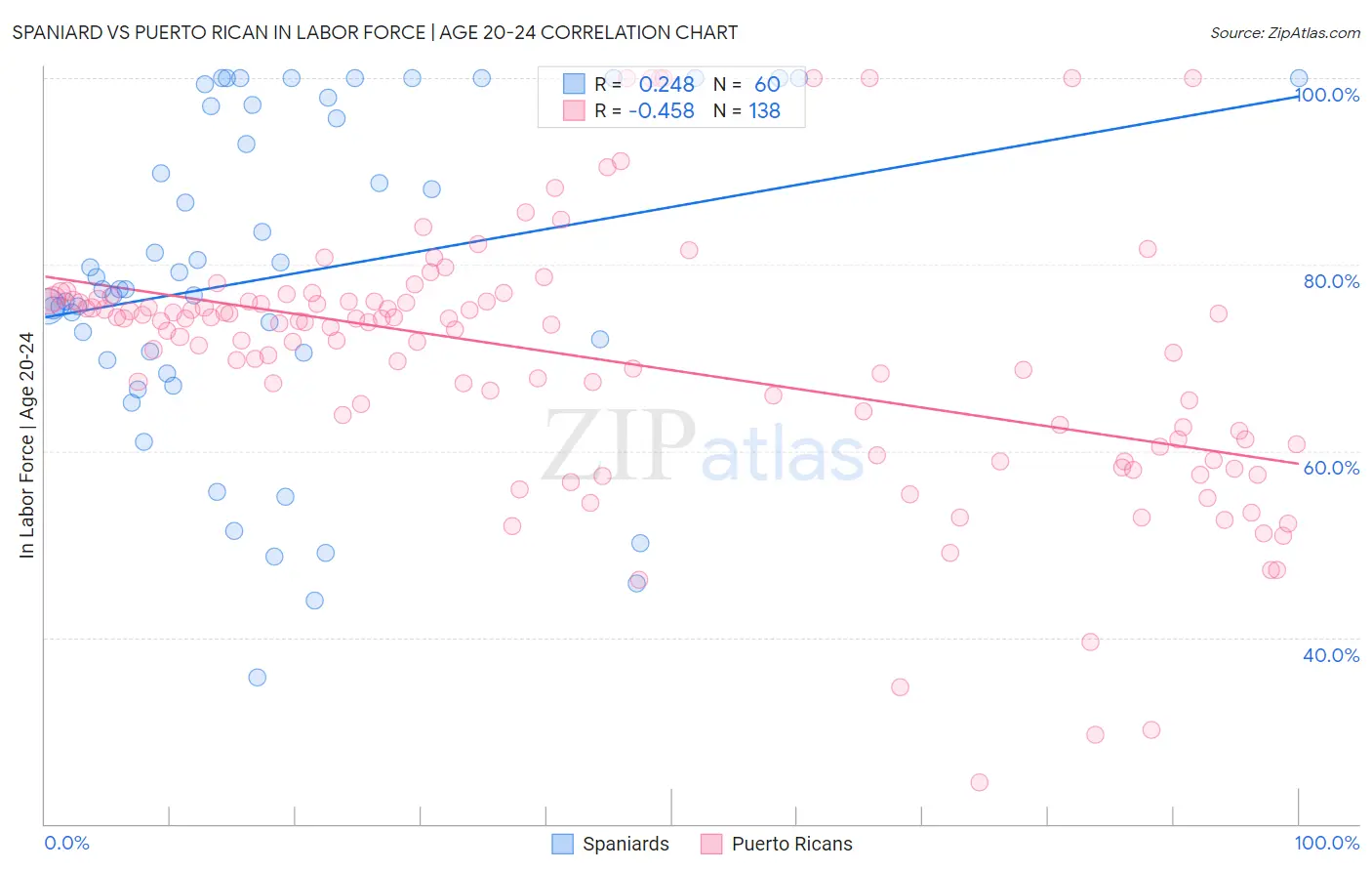 Spaniard vs Puerto Rican In Labor Force | Age 20-24
