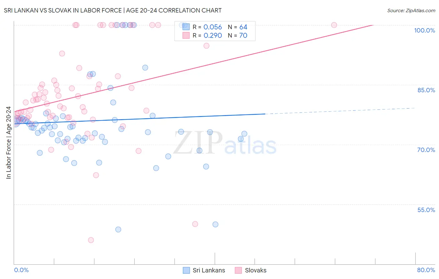 Sri Lankan vs Slovak In Labor Force | Age 20-24