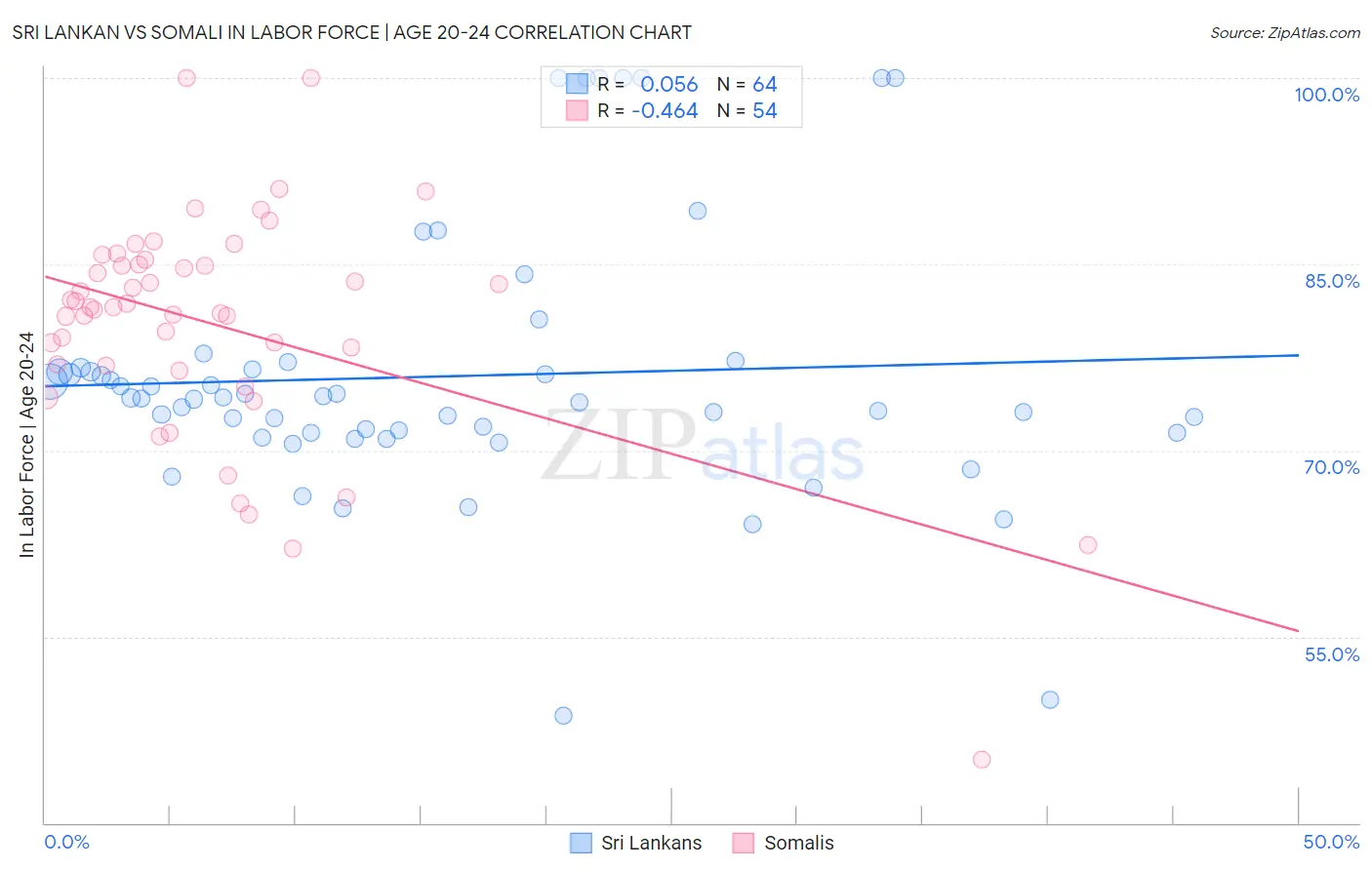 Sri Lankan vs Somali In Labor Force | Age 20-24