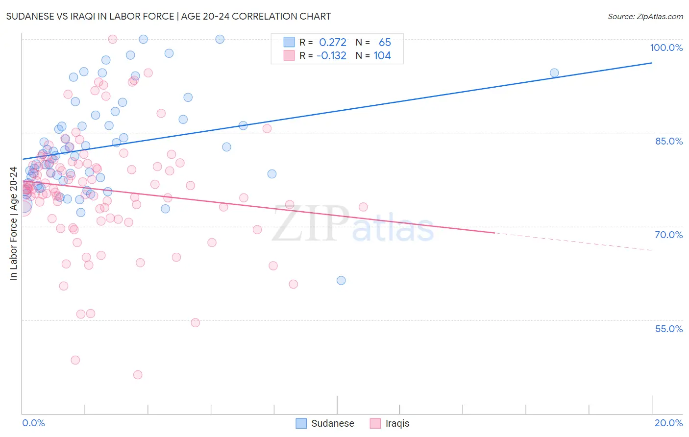 Sudanese vs Iraqi In Labor Force | Age 20-24