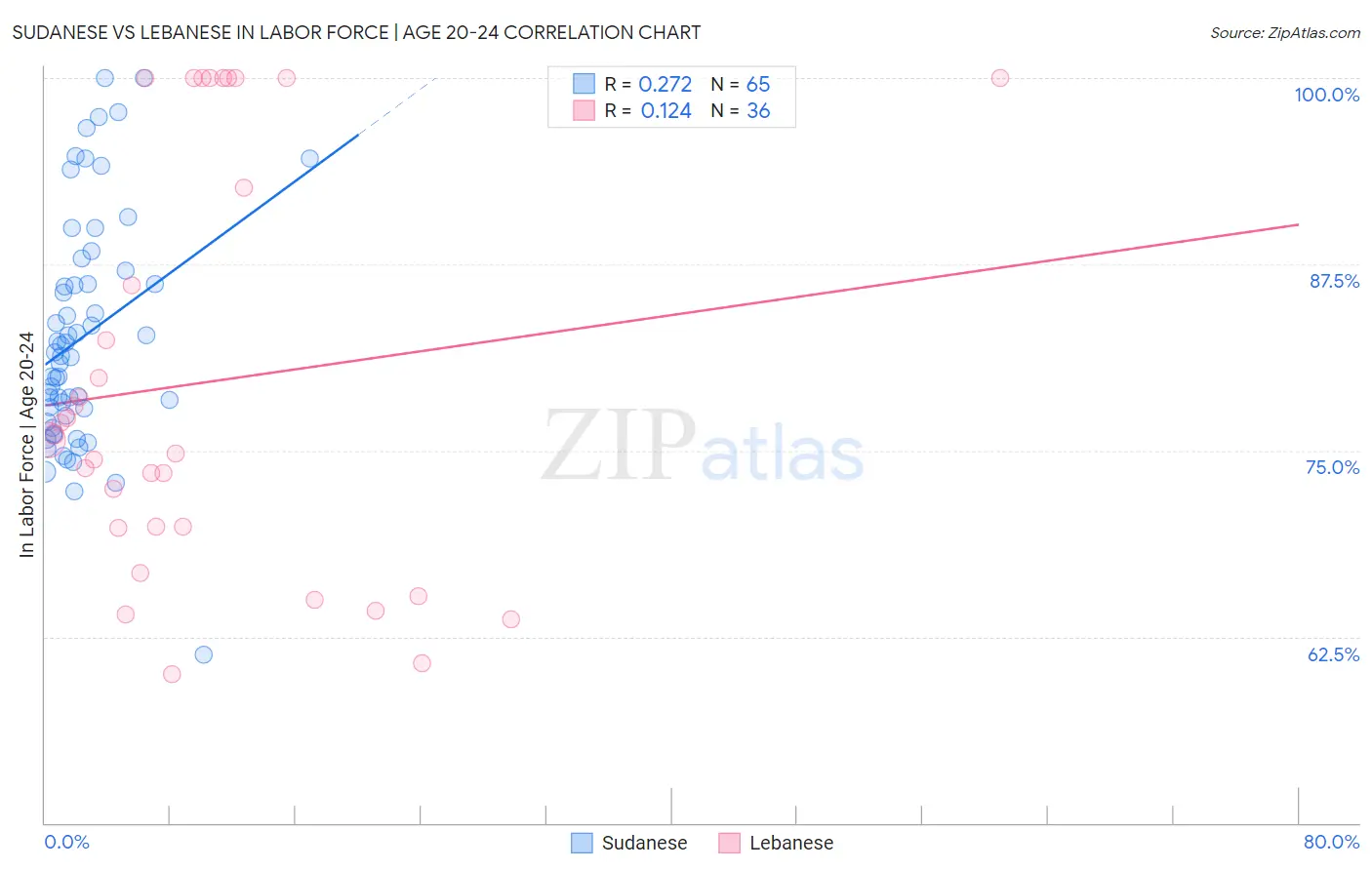 Sudanese vs Lebanese In Labor Force | Age 20-24