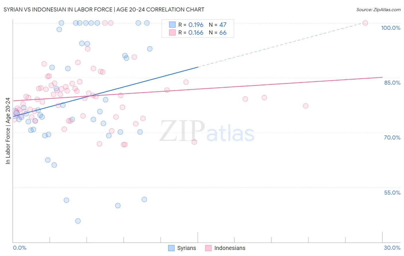 Syrian vs Indonesian In Labor Force | Age 20-24