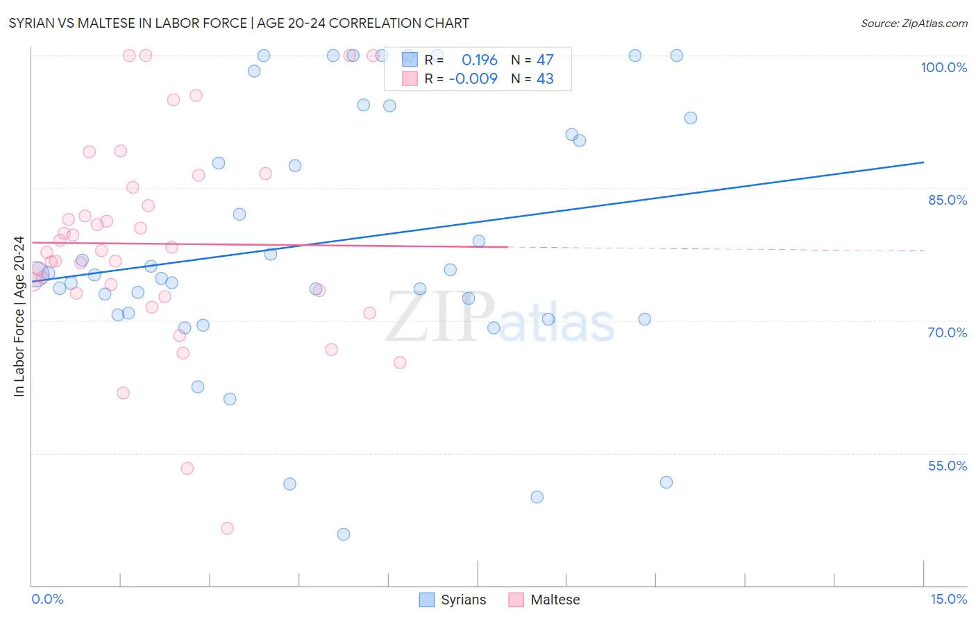 Syrian vs Maltese In Labor Force | Age 20-24