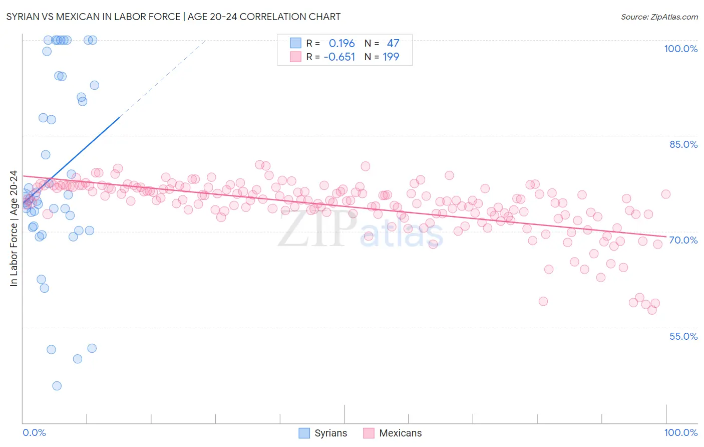 Syrian vs Mexican In Labor Force | Age 20-24