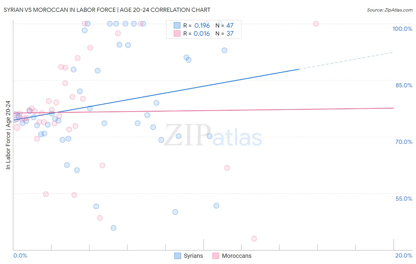 Syrian vs Moroccan In Labor Force | Age 20-24