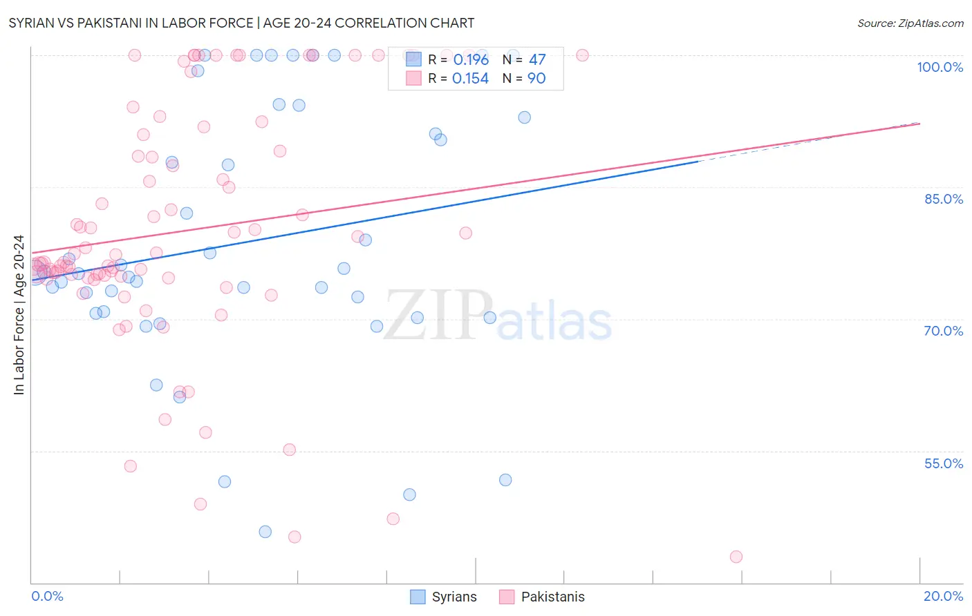 Syrian vs Pakistani In Labor Force | Age 20-24