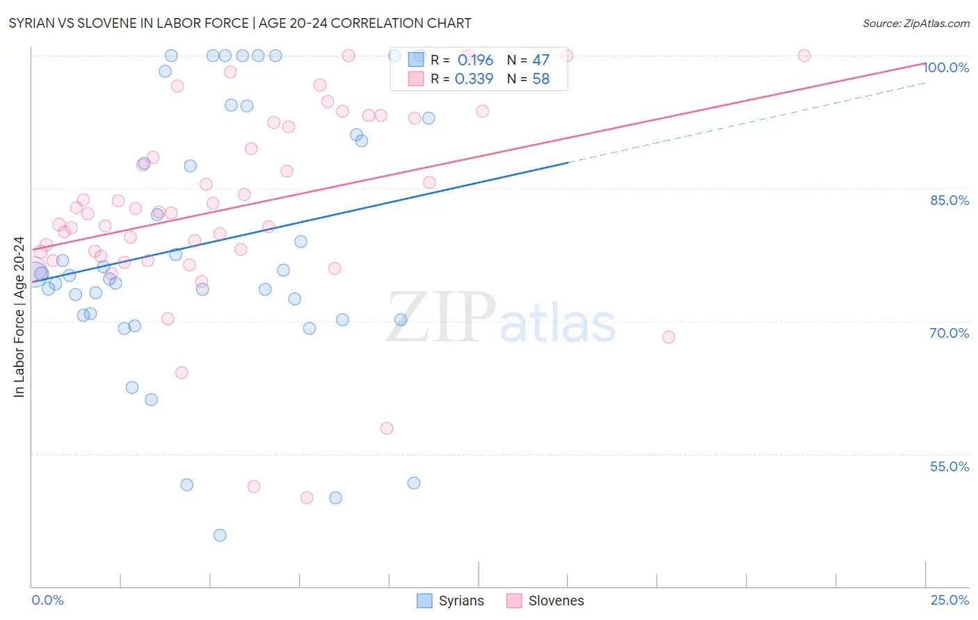 Syrian vs Slovene In Labor Force | Age 20-24