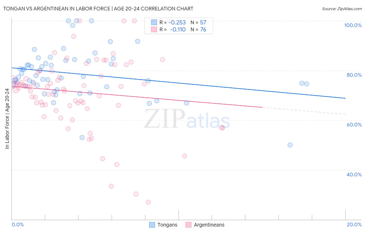 Tongan vs Argentinean In Labor Force | Age 20-24