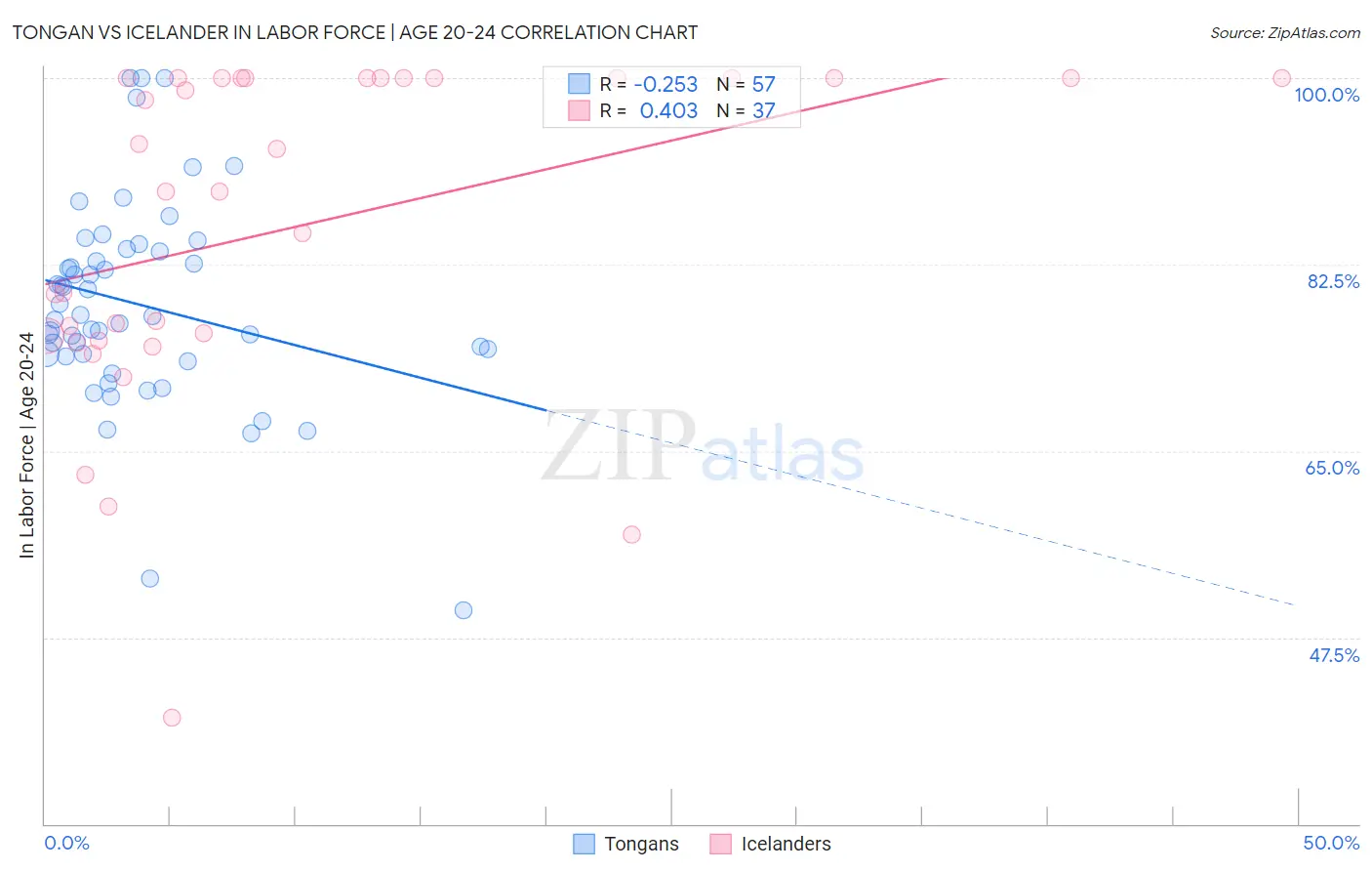 Tongan vs Icelander In Labor Force | Age 20-24