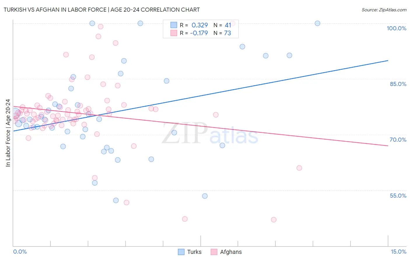 Turkish vs Afghan In Labor Force | Age 20-24