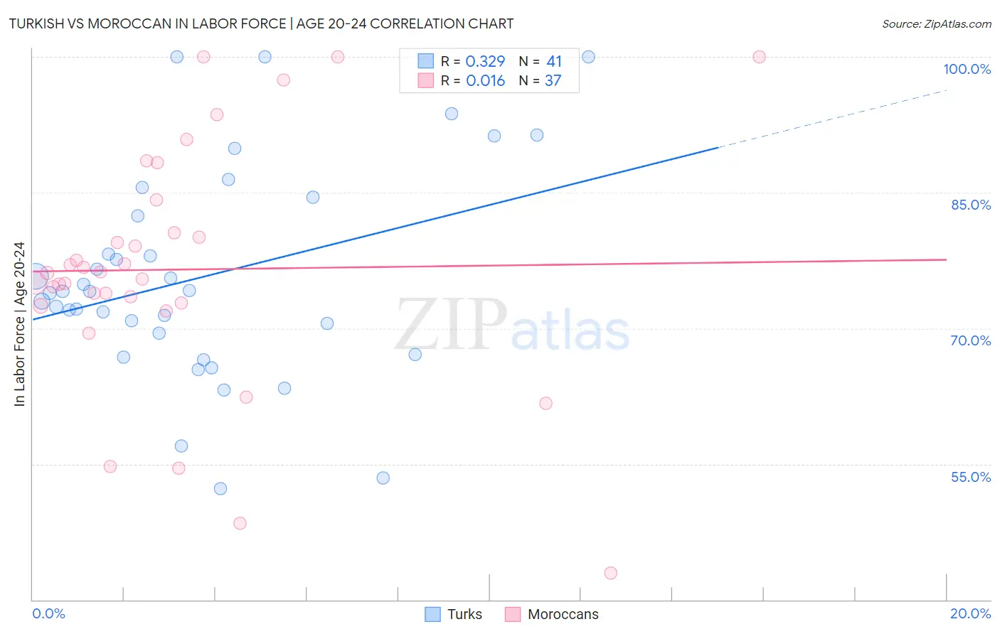 Turkish vs Moroccan In Labor Force | Age 20-24