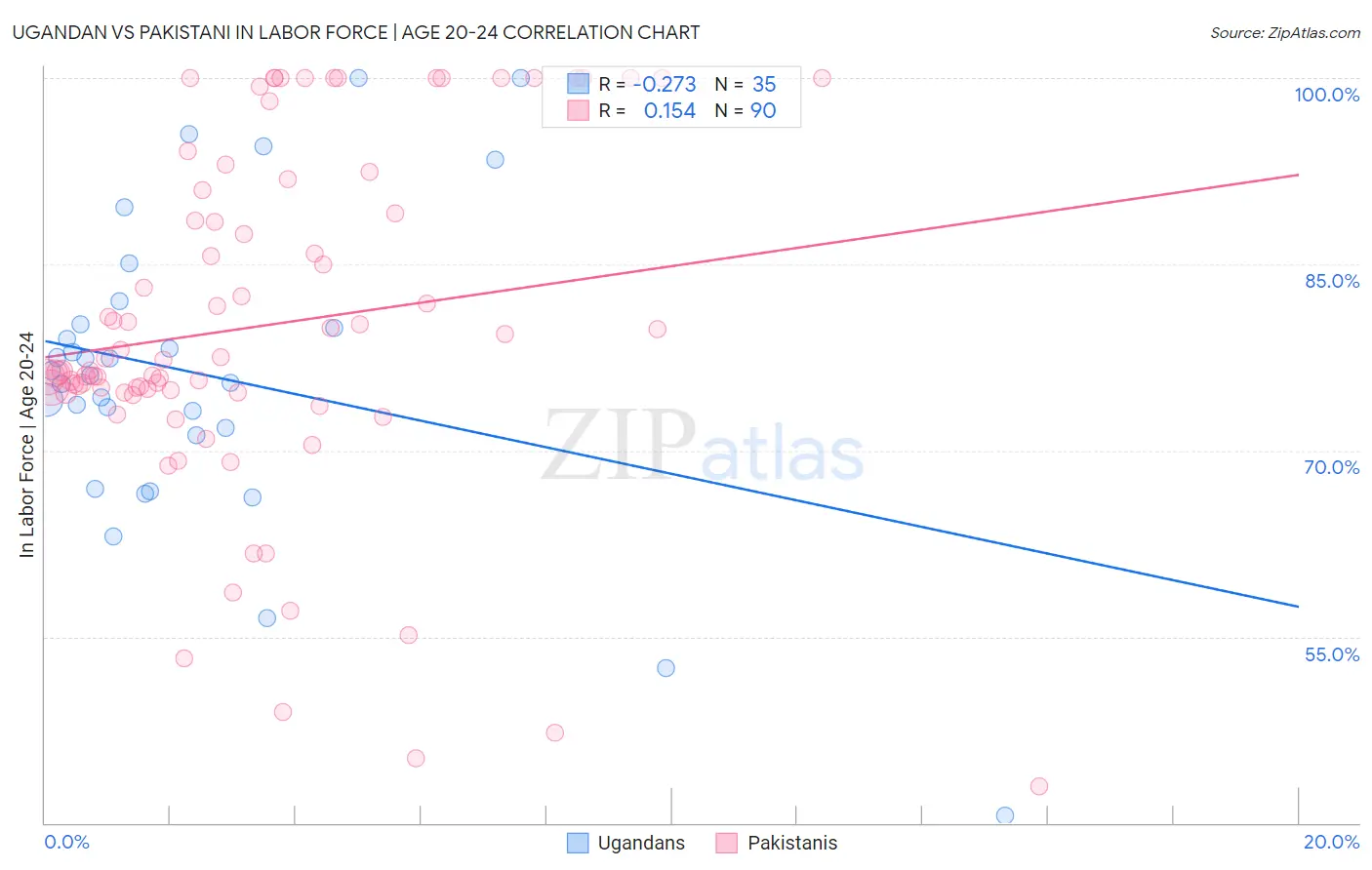 Ugandan vs Pakistani In Labor Force | Age 20-24