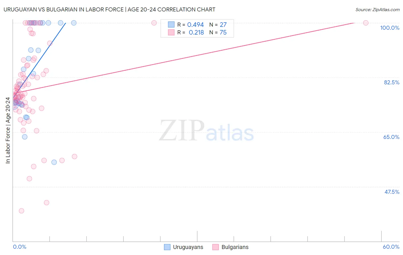 Uruguayan vs Bulgarian In Labor Force | Age 20-24