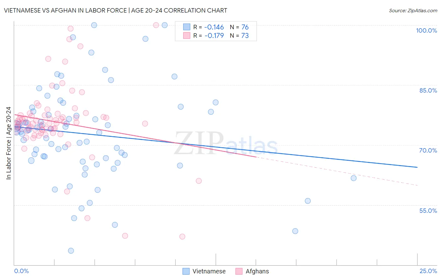 Vietnamese vs Afghan In Labor Force | Age 20-24