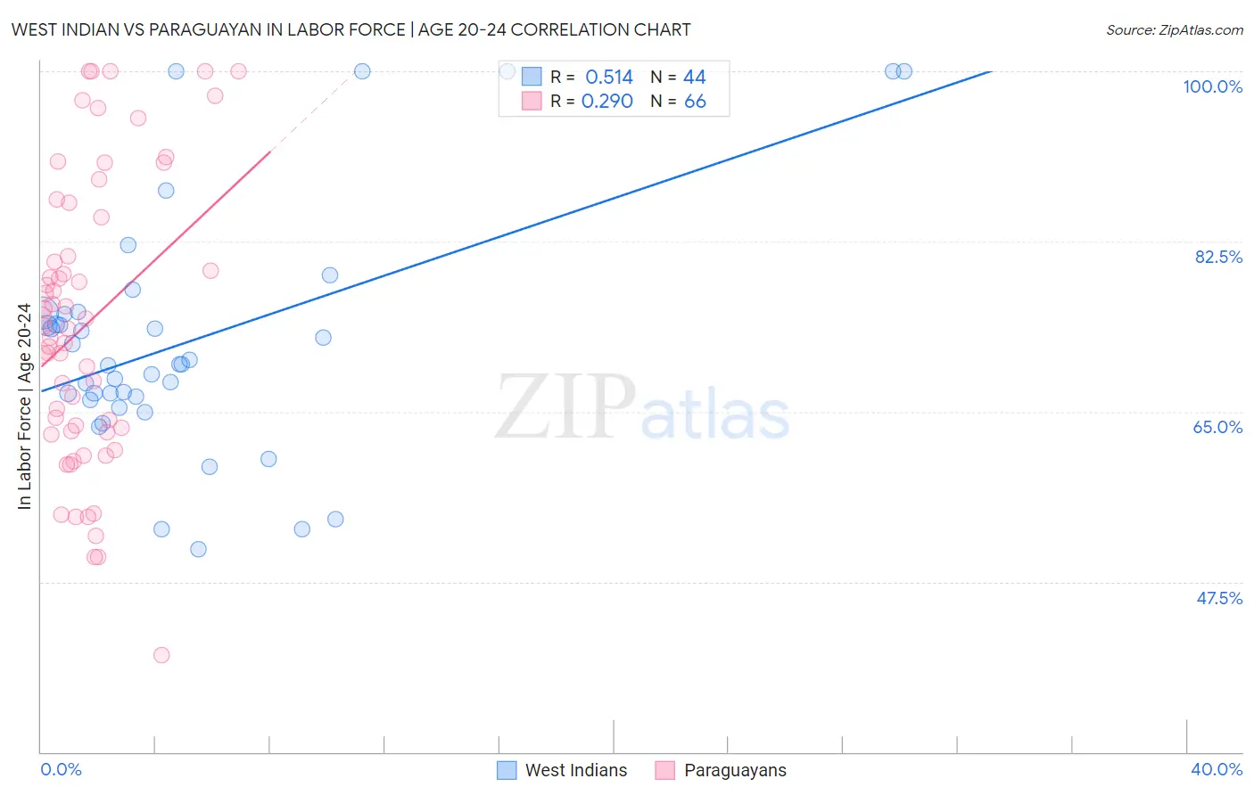 West Indian vs Paraguayan In Labor Force | Age 20-24