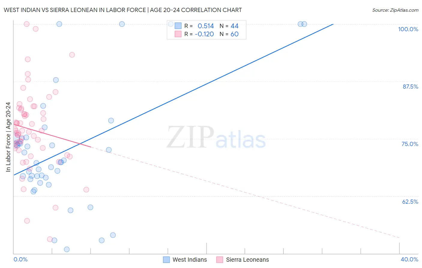West Indian vs Sierra Leonean In Labor Force | Age 20-24