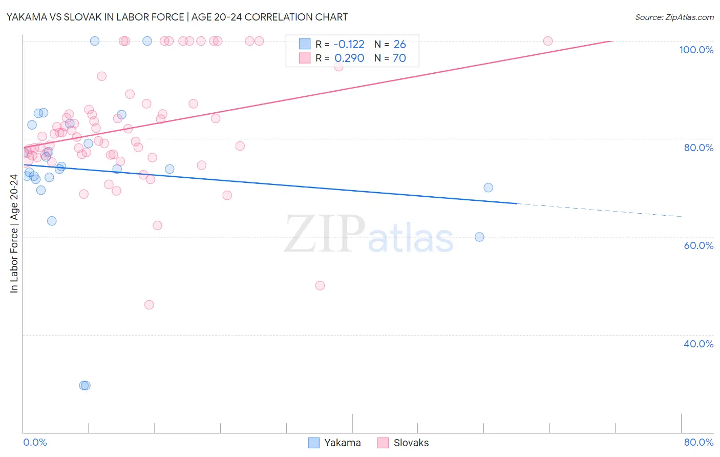 Yakama vs Slovak In Labor Force | Age 20-24