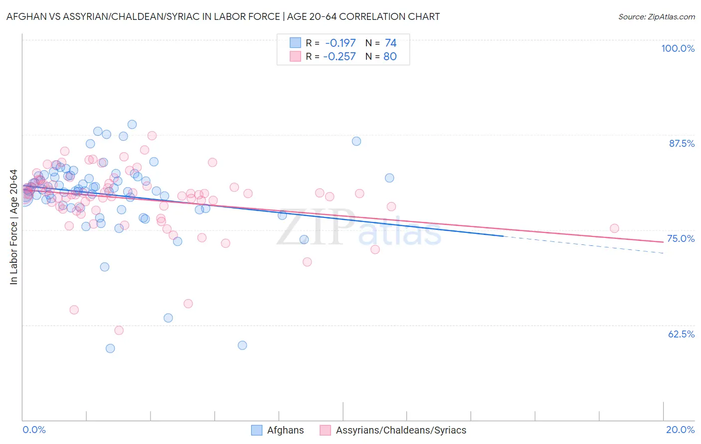 Afghan vs Assyrian/Chaldean/Syriac In Labor Force | Age 20-64