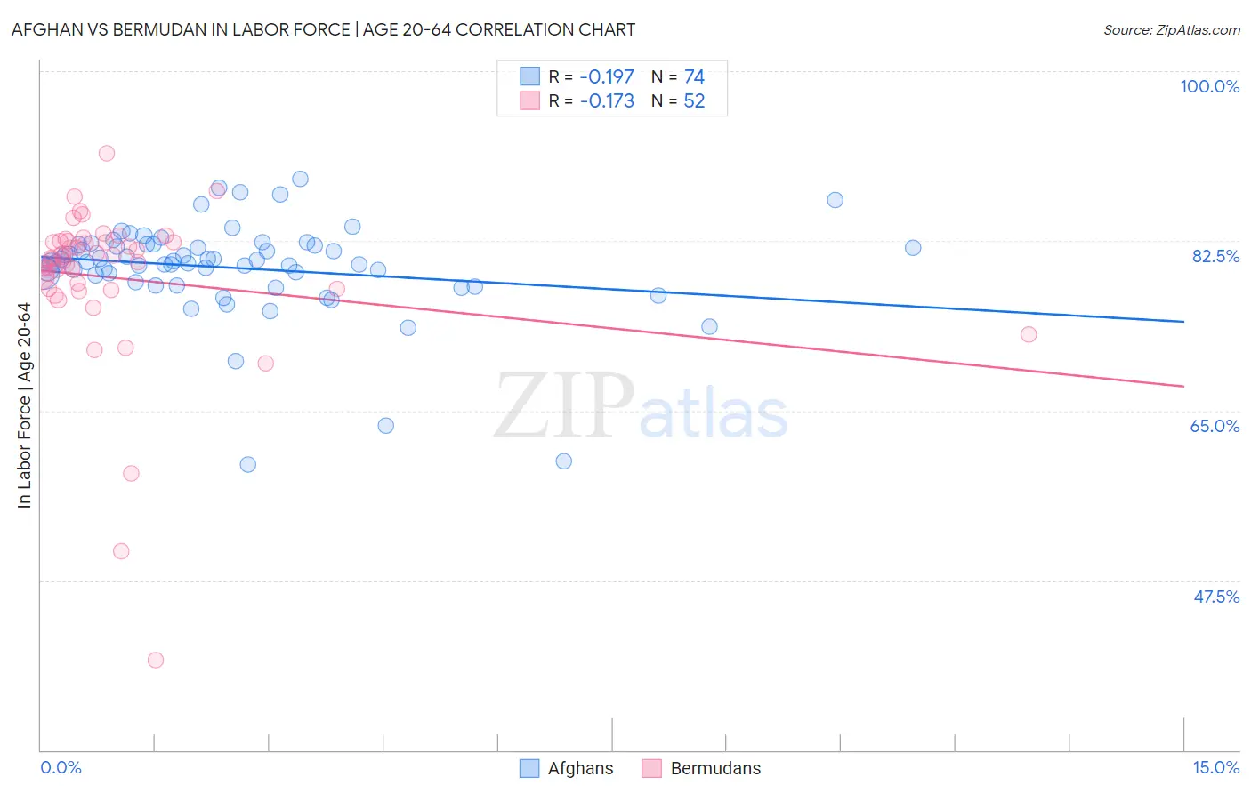 Afghan vs Bermudan In Labor Force | Age 20-64